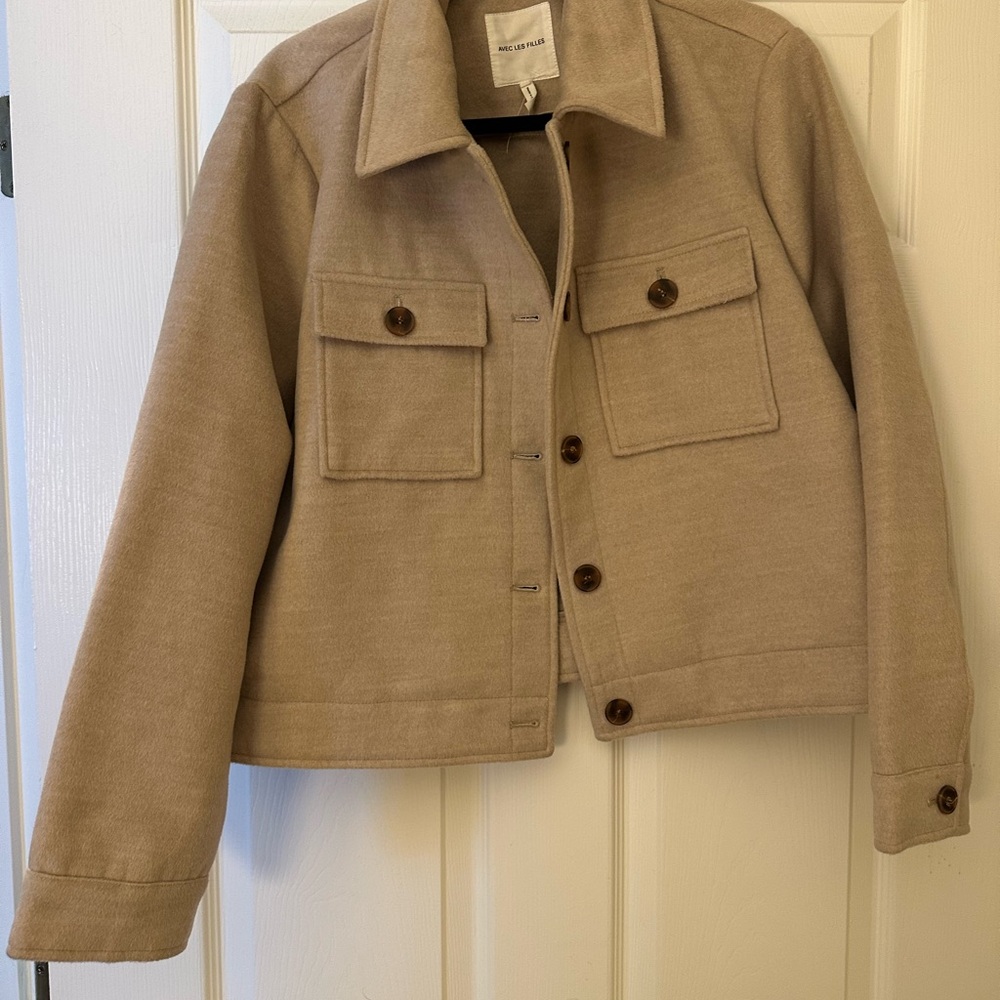 Avec Les Filles Beige Utility Jacket